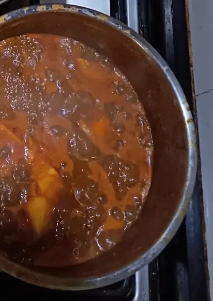 A pan of curry on the boil